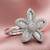Silver cubic zirconia gold plated finger ring for women