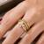Gold cubic zirconia gold plated finger ring for women