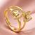 Gold cubic zirconia gold plated finger ring for women