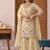 off white crep silk blend  blend party wear embroidery sharara suit set stitched