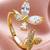 Gold cubic zirconia gold plated finger ring for women