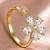 Gold cubic zirconia gold plated finger ring for women