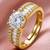 Gold cubic zirconia gold plated finger ring for women