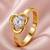Gold cubic zirconia gold plated finger ring for women