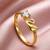 Gold cubic zirconia gold plated finger ring for women