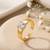 Gold cubic zirconia gold plated finger ring for women