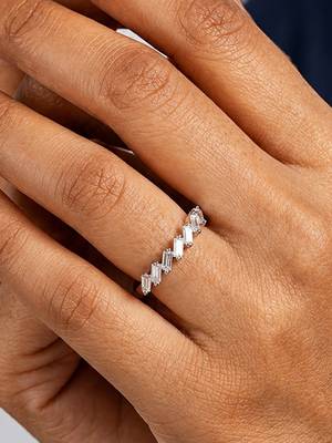 Silver cubic zirconia gold plated finger ring for women 2