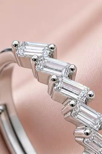 Silver cubic zirconia gold plated finger ring for women