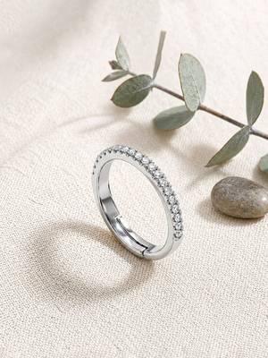 Silver cubic zirconia gold plated finger ring for women 1
