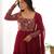 women's embroidery work faux georgette flared anarkali pant and dupatta set
