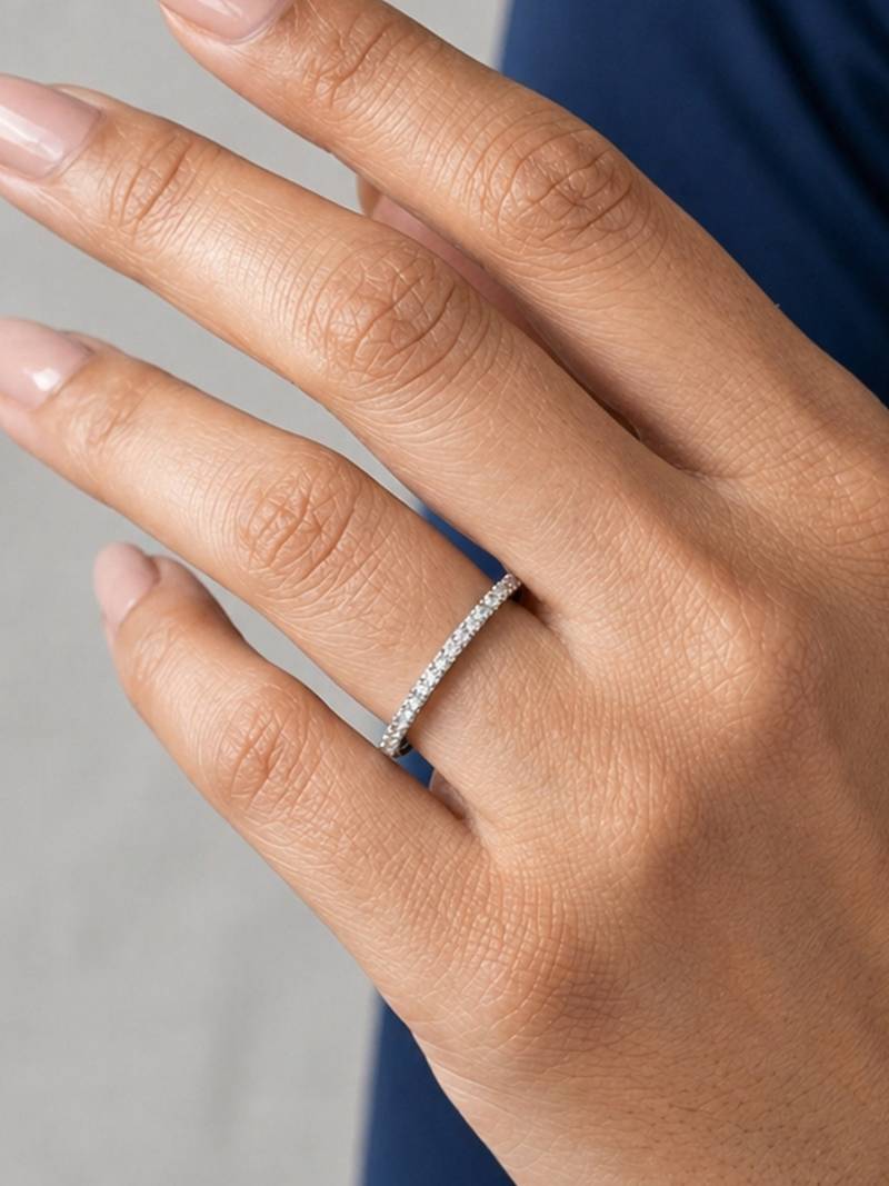 Silver cubic zirconia gold plated finger ring for women