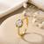 Gold cubic zirconia gold plated finger ring for women