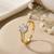 Gold cubic zirconia gold plated finger ring for women