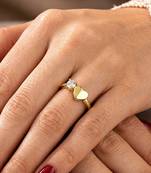 Gold cubic zirconia gold plated finger ring for women