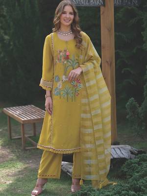 Women Ethnic Motifs Embroidered Sequinned Kurta with Trousers & With Dupatta 5