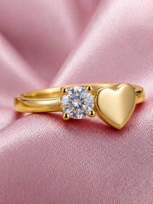 Gold cubic zirconia gold plated finger ring for women 3