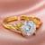 Gold cubic zirconia gold plated finger ring for women