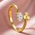 Gold cubic zirconia gold plated finger ring for women