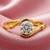 Gold cubic zirconia gold plated finger ring for women