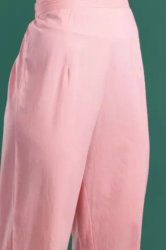 Floral Printed Beads & Stones Cotton Kurta With Trousers & Dupatta