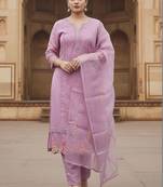 Women Ethnic Motifs Embroidered Thread Work Kurta with Trousers & With Dupatta