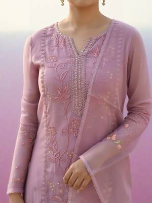 Women Ethnic Motifs Embroidered Thread Work Kurta with Trousers & With Dupatta 4
