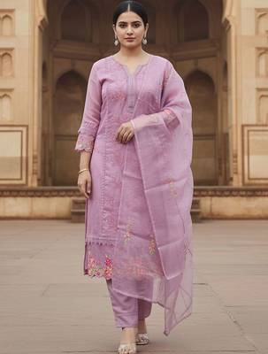 Women Ethnic Motifs Embroidered Thread Work Kurta with Trousers & With Dupatta 6
