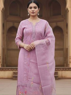 Women Ethnic Motifs Embroidered Thread Work Kurta with Trousers & With Dupatta 7