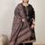 Plus Size Black Embroidered Straight Kurta Palazzos With Dupatta Set