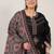 Plus Size Black Embroidered Straight Kurta Palazzos With Dupatta Set