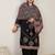 Plus Size Black Embroidered Straight Kurta Palazzos With Dupatta Set