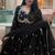 black vichitra silk blend  party wear embroidery anarkali suit set