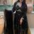 black vichitra silk blend  party wear embroidery anarkali suit set