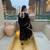 black vichitra silk blend  party wear embroidery anarkali suit set