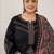 Plus Size Black Embroidered Straight Kurta Palazzos With Dupatta Set