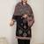 Plus Size Black Embroidered Straight Kurta Palazzos With Dupatta Set