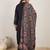 Plus Size Black Embroidered Straight Kurta Palazzos With Dupatta Set