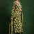 Floral embroidered cotton v neck kurta trouser & dupatta set