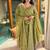 green vichitra silk blend  party wear embroidery anarkali suit set