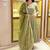 green vichitra silk blend  party wear embroidery anarkali suit set