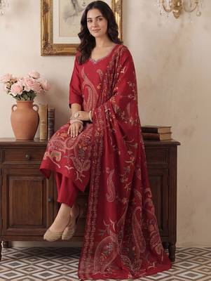 Women Paisley Printed Regular Kurta with Trousers & With Dupatta 1