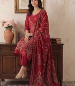 Women Paisley Printed Regular Kurta with Trousers & With Dupatta
