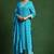 Floral printed cotton v neck kurta trouser & dupatta set