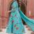 Floral Printed Tiered Mirror Work Cotton Kurta With Trousers & Dupatta