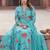 Floral Printed Tiered Mirror Work Cotton Kurta With Trousers & Dupatta