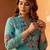 Floral Printed Tiered Mirror Work Cotton Kurta With Trousers & Dupatta