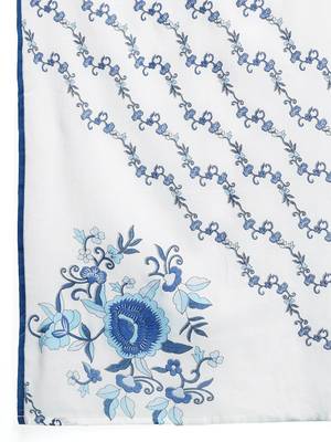 Floral Embroidered Cotton Kurta with Trousers & Dupatta 4