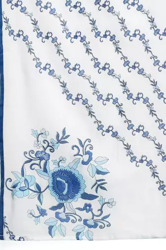 Floral Embroidered Cotton Kurta with Trousers & Dupatta