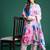 Floral Embroidered Empire Thread Work Kurta With Trousers & Dupatta