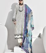 Women Embroidered Thread Work Kurta with Trousers & With Dupatta